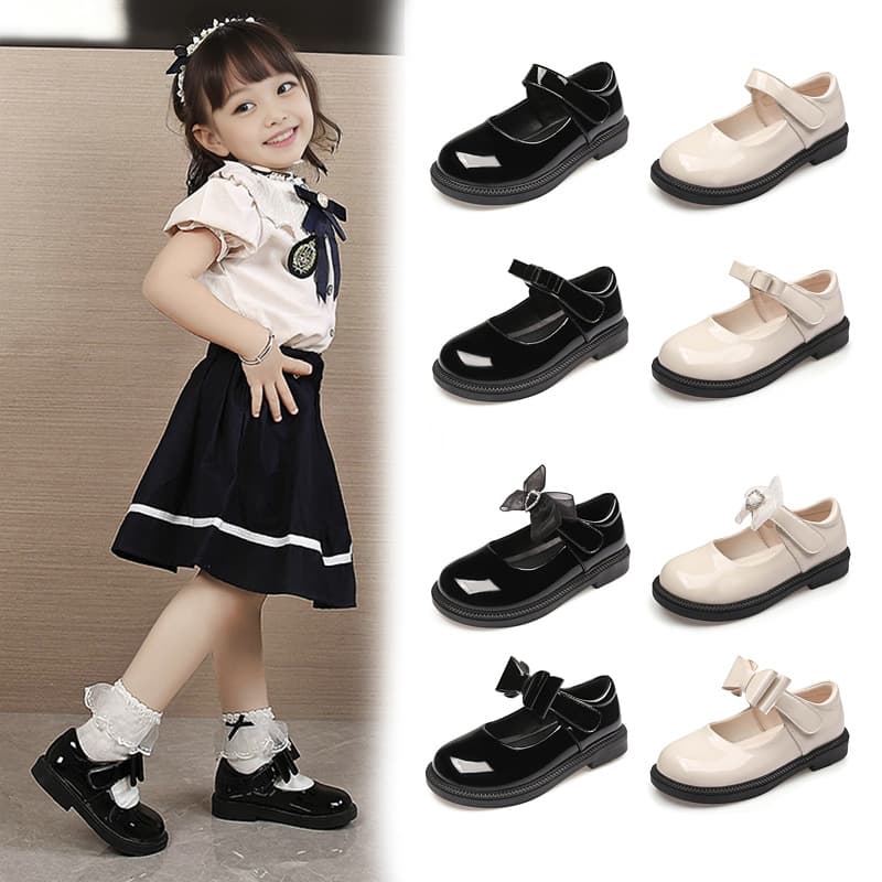 Girls Leather Shoes 2026 New Version Two-Layer Leather Black Princess Shoes Campus Shoes Primary and Secondary School Students Performance Shoes
