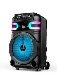 JW-09 8-Inch Outdoor Trolley Speaker Bluetooth Speaker for Square Dancing, Meetings, Portable Pull Cart Speaker