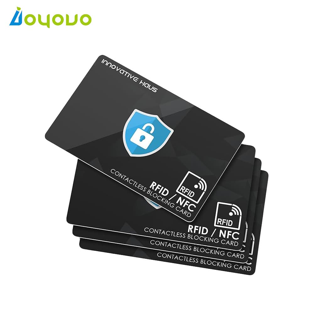RFID shielded plastic chip card, anti-theft RFID & NFC shielded card, style shipped randomly.