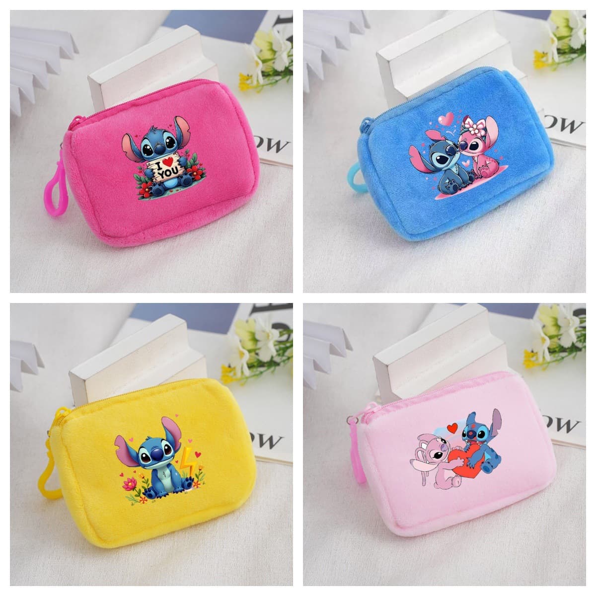 Lilo and Stitch Cartoon Print Girls Makeup Function Bag Stitch Student Pendant Key Coin Purse