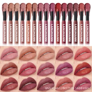 LANGMANNI New 15-Color Slant Twist Matte Lipstick, Single, Long-Lasting, Cross-Border Full-Management Exclusive