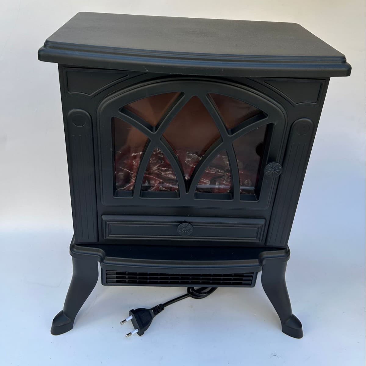 Electric Fireplace Heater for Home Use, Simulated Flame, Warm Air Fan for Bedroom and Bathroom, Small Space Heater