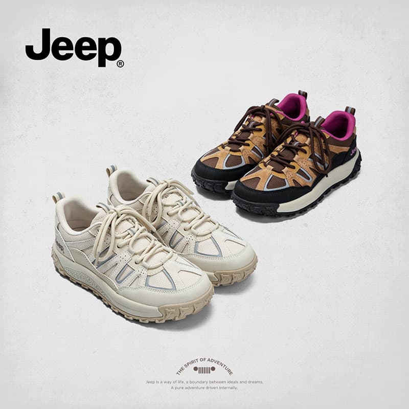 Jeep Women's Outdoor Hiking Shoes Summer New Breathable Mountain Shoes Hiking Shoes Casual Running Sports Shoes