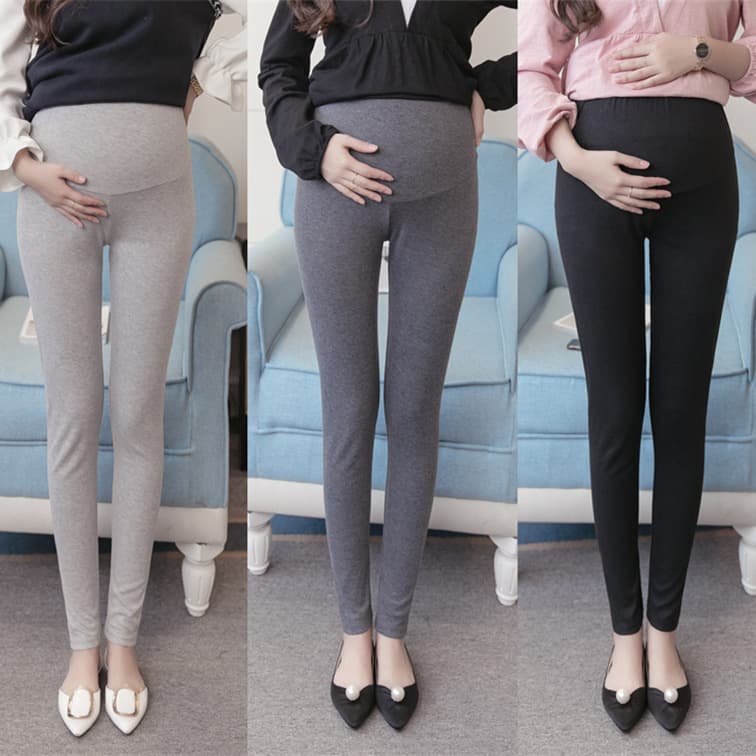 Real Shot Maternity Pants Spring Support Belly Long Pants Skirt Pants Maternity Wear Simple Solid Color Maternity Leggings