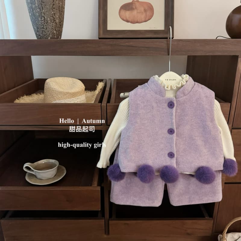 【Dessert Cheese】Zi Ding makes a fortune! Baby girl's new Chinese style woolen vest double-sided woolen pants suit