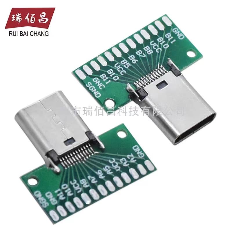 usb typec male test board usb3.1 female test board usb 3.1 double-sided female socket finished product test
