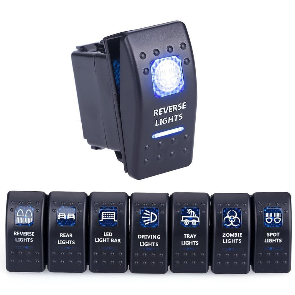 Hot selling car and ship modified rocker switch boat switch 2P-8P self-locking single reset double reset with LED light