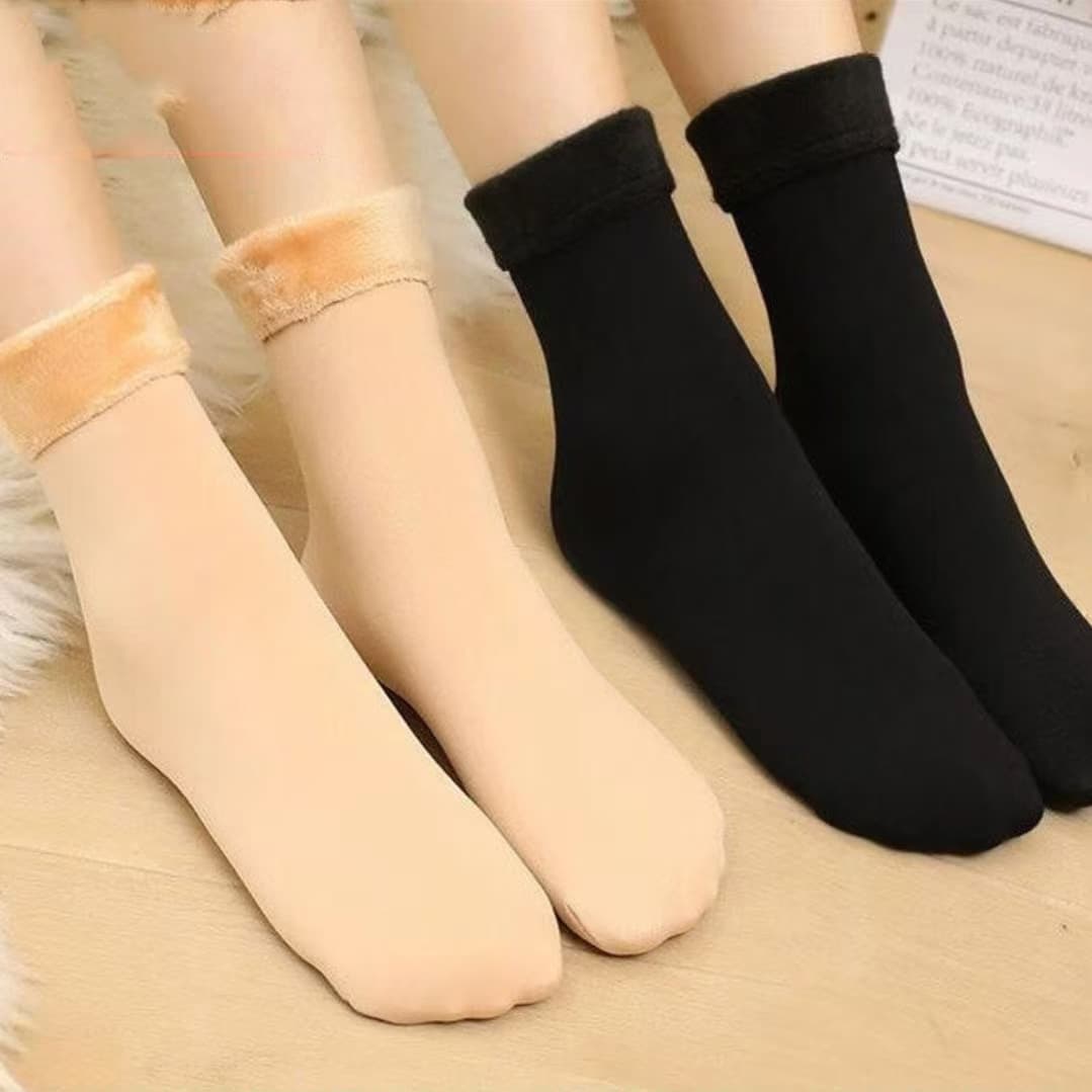 Autumn/Winter Nylon Fleece-Lined Thickened Casual Home Floor Socks Anti-Pilling Snow Socks