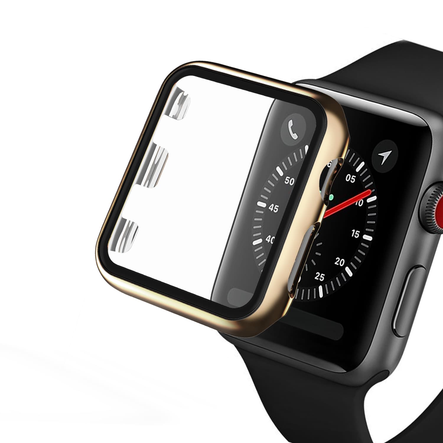 Electroplated PC Tempered Glass All-in-One Case for iWatch Series 3/4/5/7/8/9
