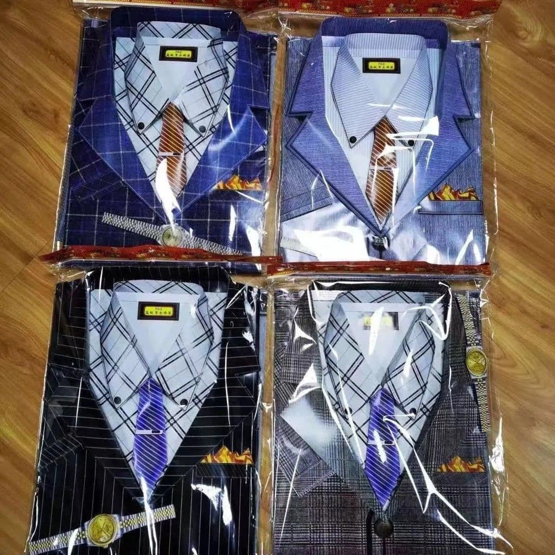 3D Paper Clothing for Ancestors: Men's Shirts, Suits, T-Shirts & Winter Attire for October/Qingming Festivals
