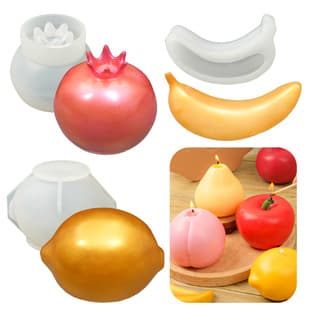 DIY Fruit Banana Apple Scented Candle Silicone Mold Pomegranate Pear Plaster Resin Figurine Soap Mold