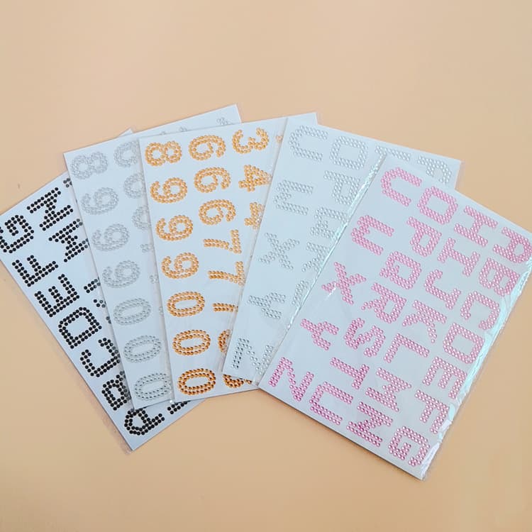 Amazon Cross-Border Acrylic Alphabet Diamond Stickers, English Letter and Number Gems