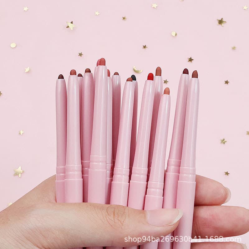 Export-exclusive 22-color no-logo, non-transfer waterproof twist-up lip liner.