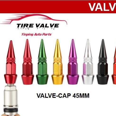 Factory Direct Wholesale Aluminum Alloy Tire Valve Stem Caps Bullet Shape Valve Caps 45mm