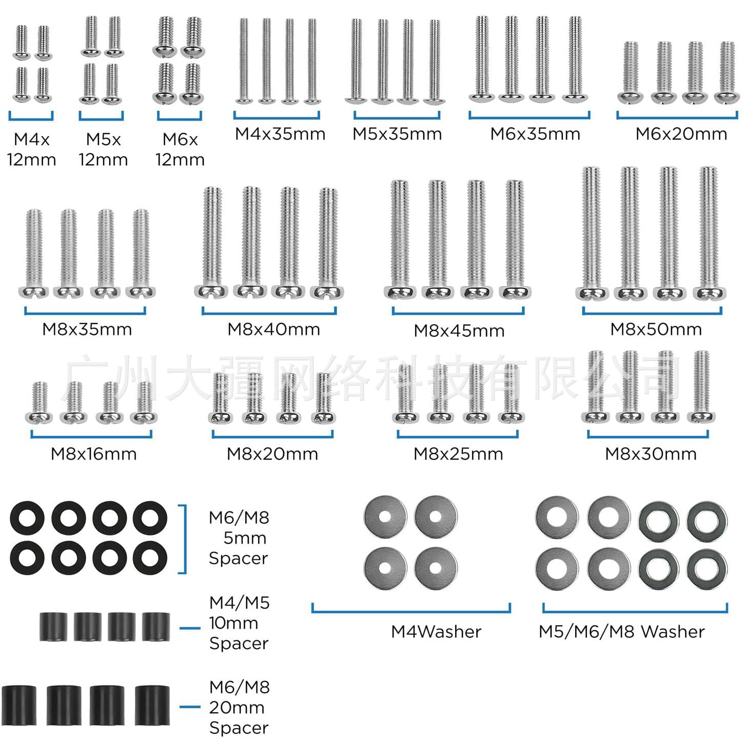 TV Wall Mount Installation Screw Kit, TV Mounting Hardware Screw for Amazon Cross-border