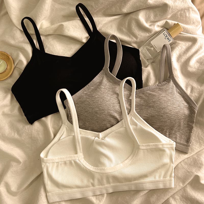 Women's Wireless Push-Up Sports Camisole Tube Top One-Piece Wrap Bra for Students