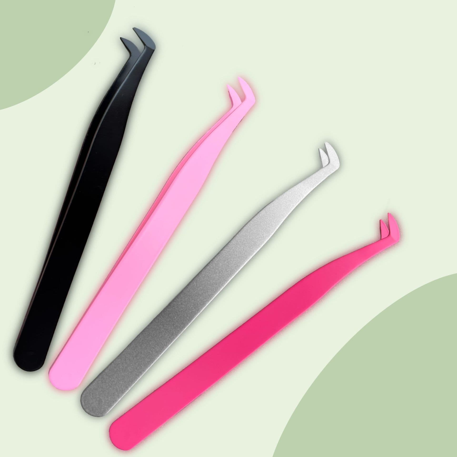 Factory Direct Stainless Steel Eagle Beak Tweezers for Eyelash Extension Precision Blooming Lash Tweezers 7-Shape Tweezers Beauty Tool