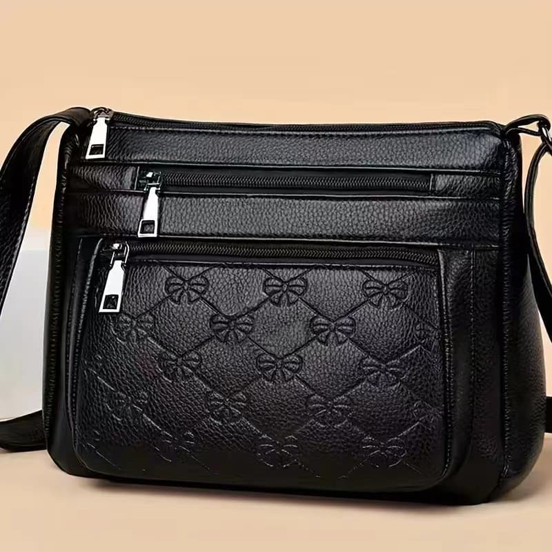 Textured Middle-Aged Women's Bag Mother Bag PU Bag Women's Middle-Aged and Elderly Single Shoulder Crossbody Bag Mother-in-Law Bag