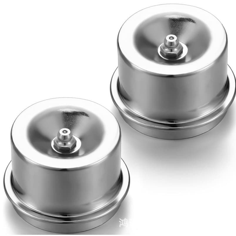 2-Piece 1.98 Inch Axle Grease Cap Trailer Wheel Hub Dust Cap Grease Fitting Cap