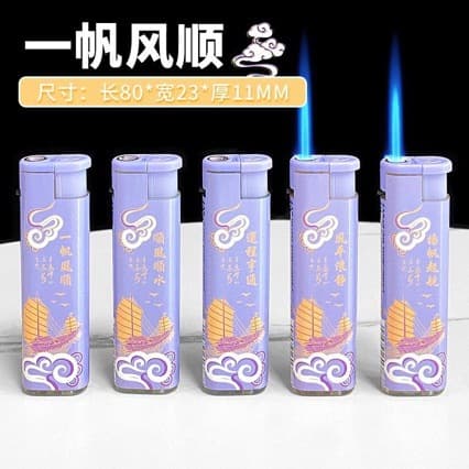 50 Blue Flame Direct Jet Large Windproof Lighter, Supermarket Wholesale, Refillable, Thickened, New, Explosion-Proof, Durable, Home Use
