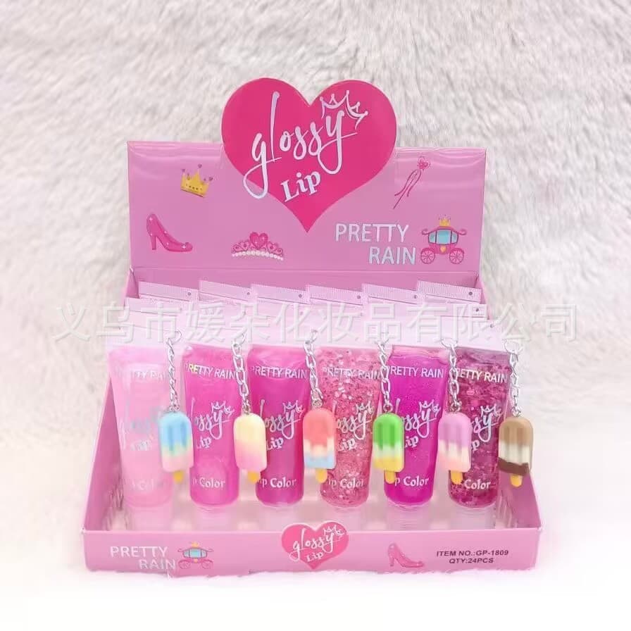 Cross-border Queen Beauty Light Mirror Lip Glaze Long-lasting Moisturizing Moisturizing Color Changing Tube Lip Oil Belt Pendant New