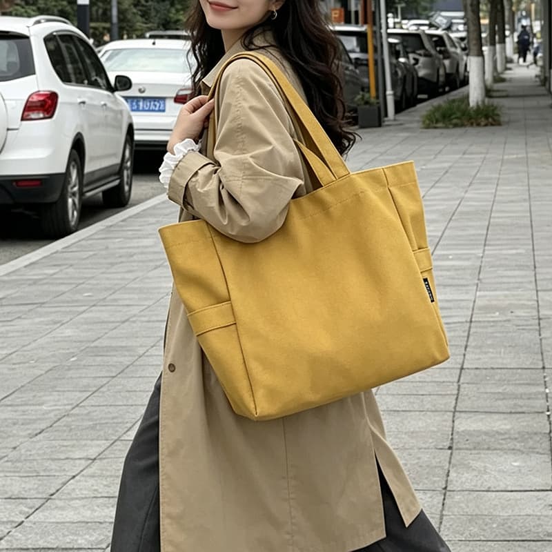 Tote Bag, Korean Style New Trend Commuter Shoulder Bag, Large Capacity, Double Handle Bag, Women's Bag, Printable Blank Bag