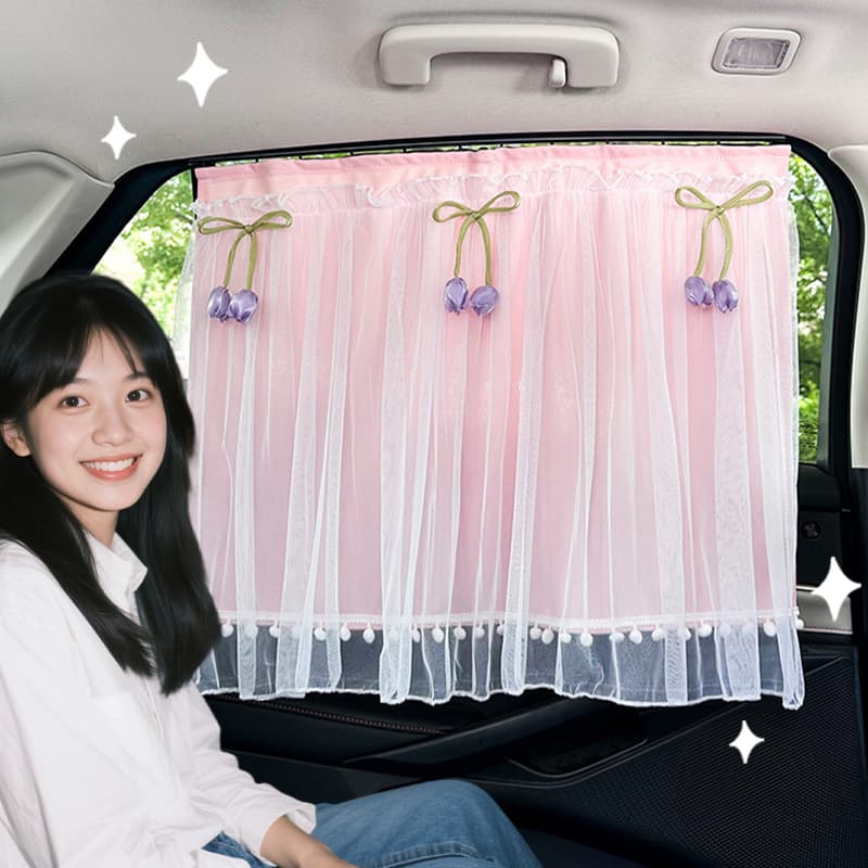 Car Window Sun Shade Curtain Track Type Curtain Baby Child Car Curtain Sunscreen Thermal Insulation Side Window Privacy Curtain