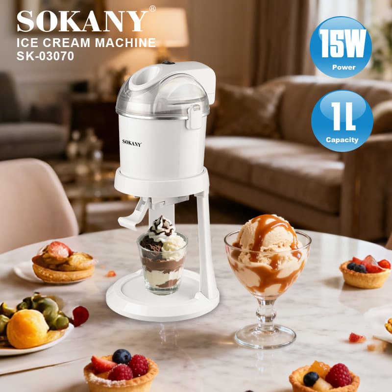 SOKANY03070 Ice Cream Maker for Foreign Trade, Small Household Ice Maker, Summer Drinks