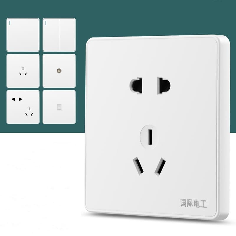 International Electrician 86-Type Recessed Switch Socket One-Gang Two-Gang Five-Hole Air Conditioner Cixi Socket Power Wall Outlet Panel