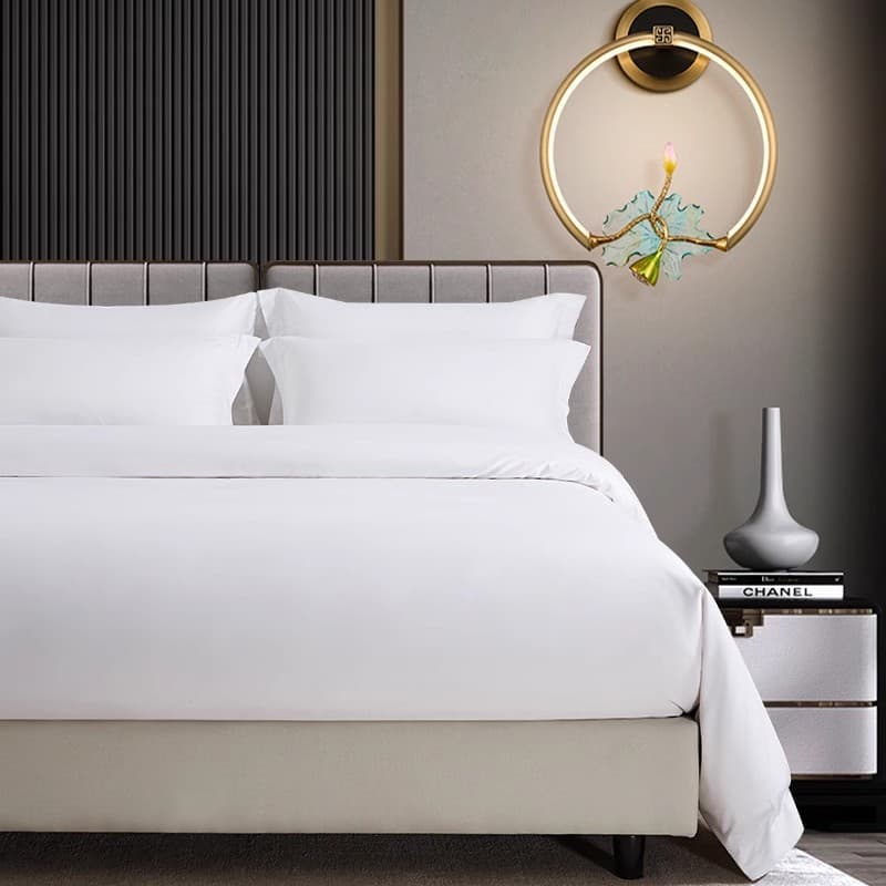 Bed Sheet Five Hotel Bedding Set Cotton Bed Sheet Duvet Cover B&B Hotel White Linen Bedding