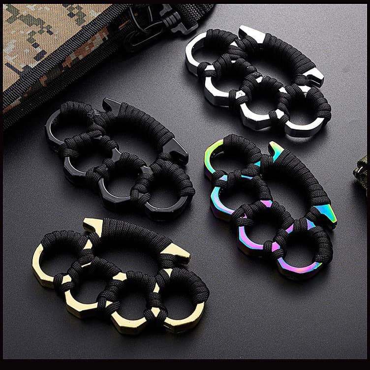 Boxing tiger buckle finger tiger self-defense boxing buckle tiger finger hand buckle glove hand brace iron four-finger glove ring ring defense boxing