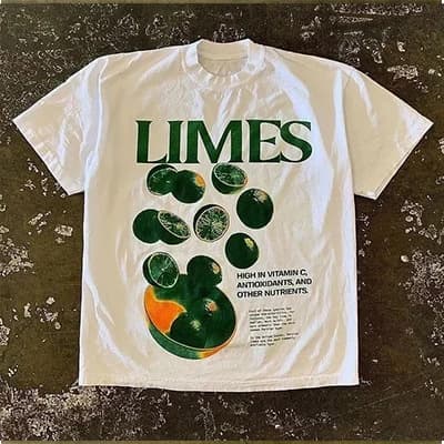 Kawaii Oversized Y2K Retro Cotton Print T-Shirt Sweet Fresh Style Round Neck Short Sleeve Comfortable Loose Fit for Spring