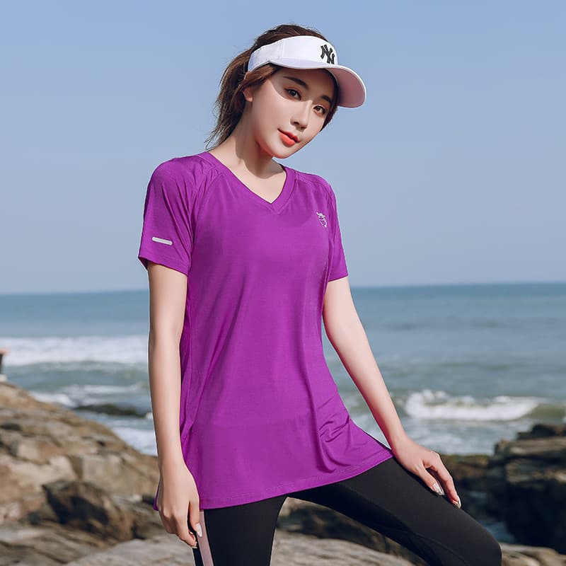 Plus Size Yoga T-Shirt for Women Summer Gym Quick-Dry Top for 200lbs Running Loose Sports Weight Loss Clothes