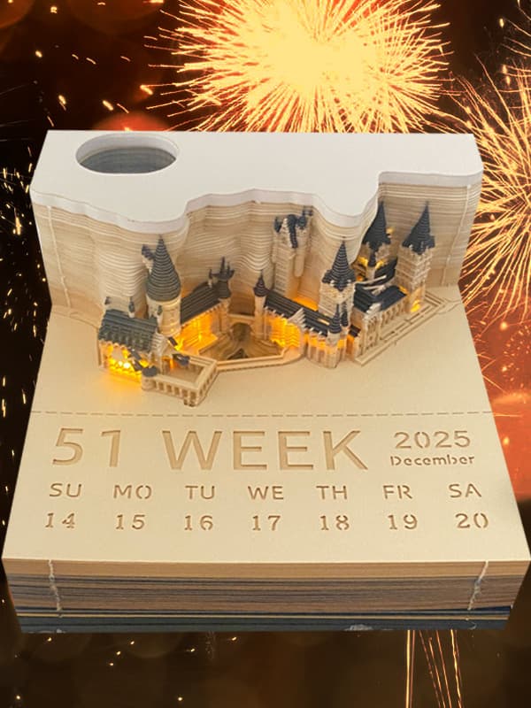 3D Sticky Notes Cultural Paper Carving Hand-Tear Calendar Artistic Gift Chinese Style Desk Calendar Architecture Ornament Souvenir