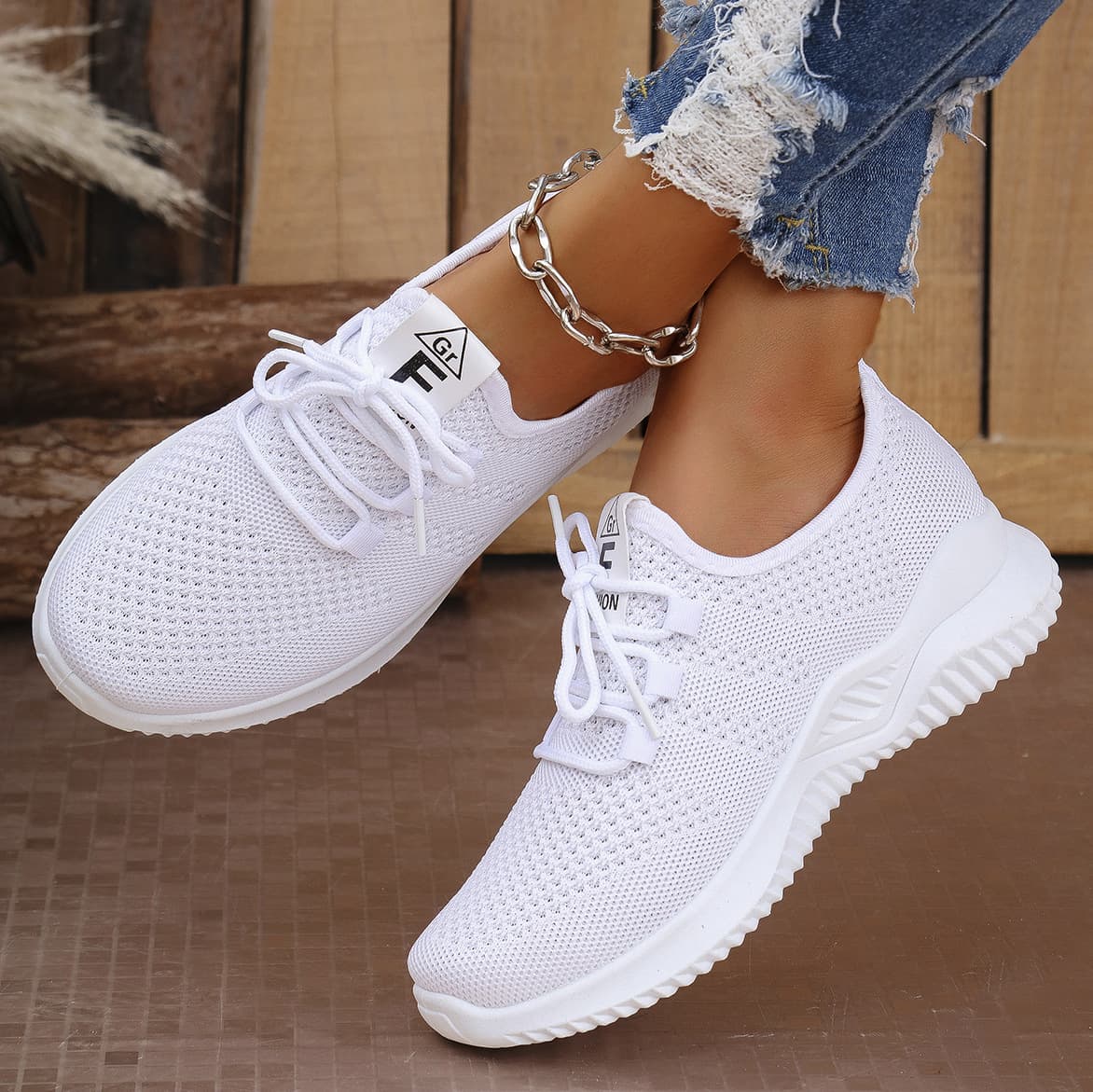 Cross-border Women's New Casual Running Shoes, Export Women's Shoes, Breathable Gift Shoes, Soft Sole Sports Shoes Single