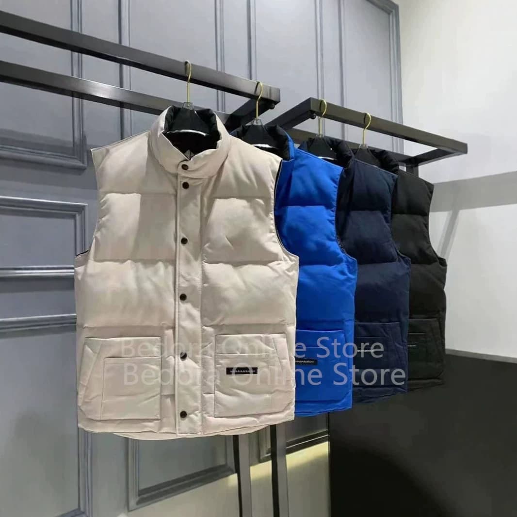 Cross-mirror down jacket 20 thick CG Freestyle men's Canadian stand collar classic vest jacket