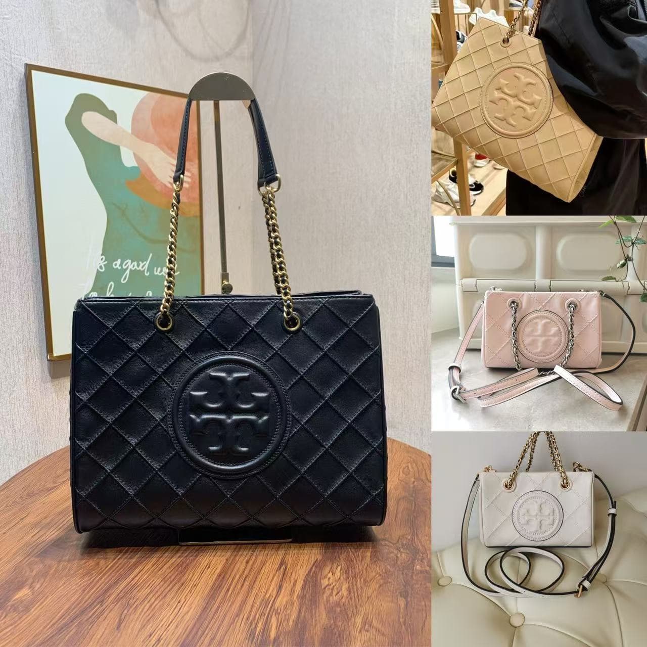 TB Women's FLEMING Lambskin Tote Bag Large Capacity Mommy Bag Shopping Bag Underarm Bag Computer Bag Chain Bag