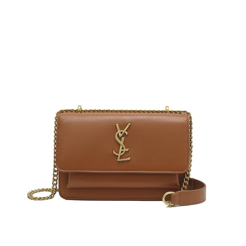Saint Laurent Chain Small Square Bag Light Luxury Women's 2025 New Style High-End Underarm Bag Accordion Bag Shoulder Crossbody Bag
