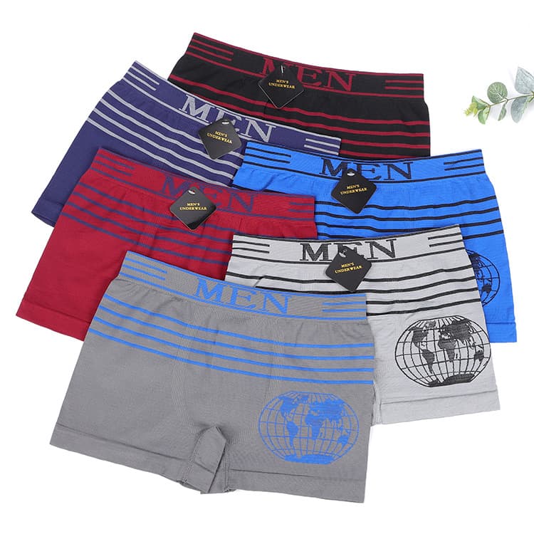 Cross-border South America Hot Selling Men's Seamless Briefs Polyester Comfort High Elasticity Men's Boxer Briefs