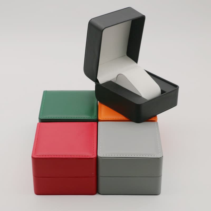 Round Corner PU Leather Watch Box Flip Cover High End Wristwatch Display Storage Box Gift Box Cross Border AE Stock