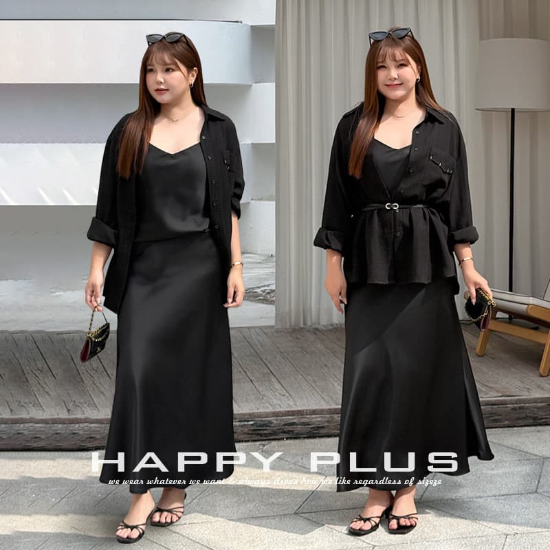 Factory Runqi Plus Size French Commuter Suit 9314 Light Mature Modern Double-Sided Satin Skirt Plus Size Women's Clothing