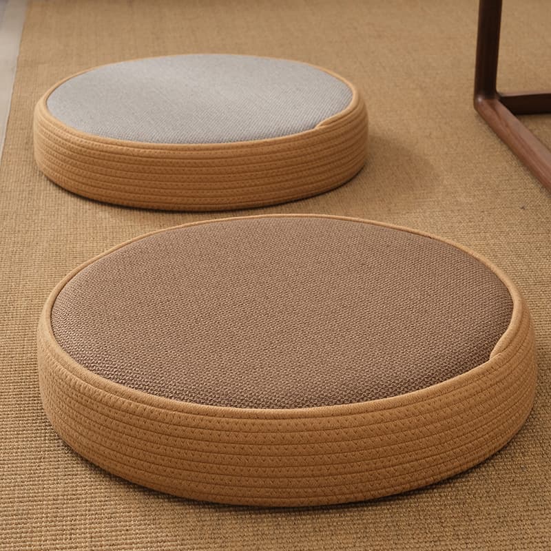 Japanese-style zafu cushion for living room, balcony, bay window, tatami, home floor use, extra-thick for worship seating, meditation cushion