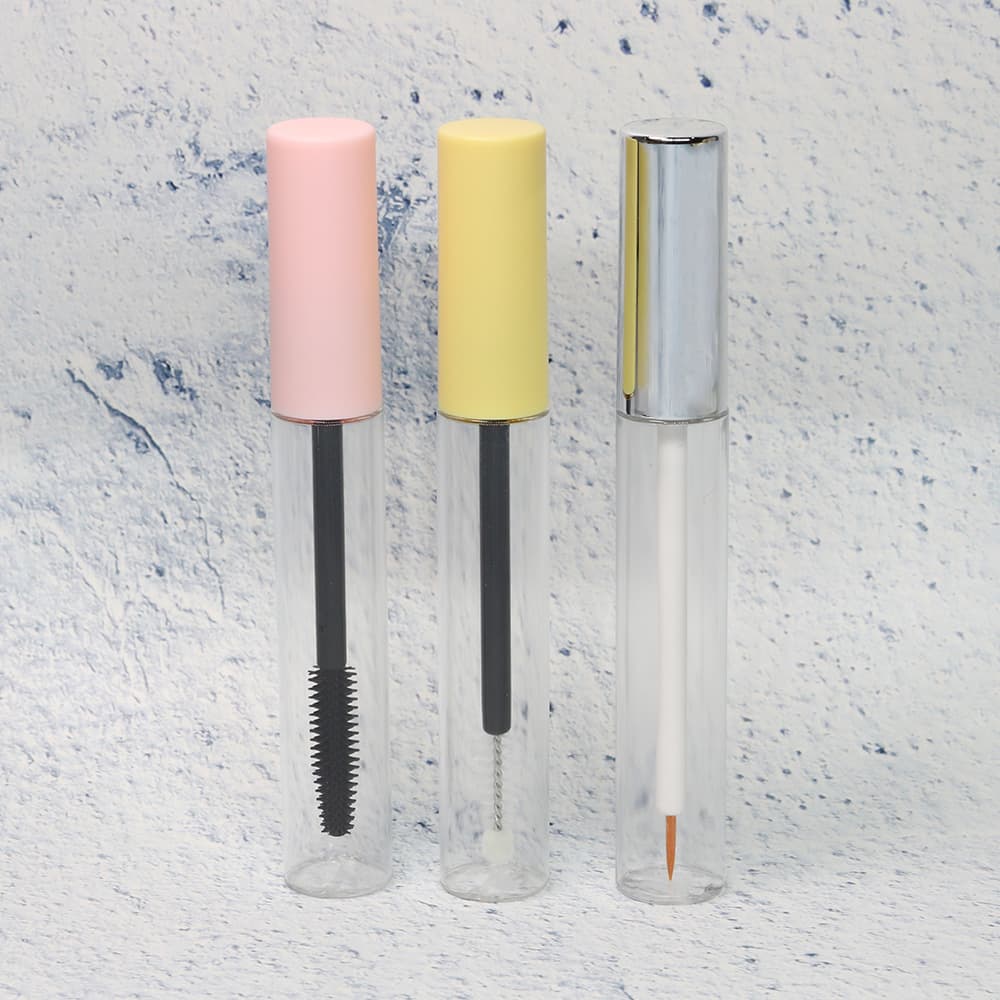 10ml Empty Mascara Tube, Clear Round Eyebrow Gel Tube, Empty Bottle for Hair Finishing Stick, False Eyelash Glue Bottle