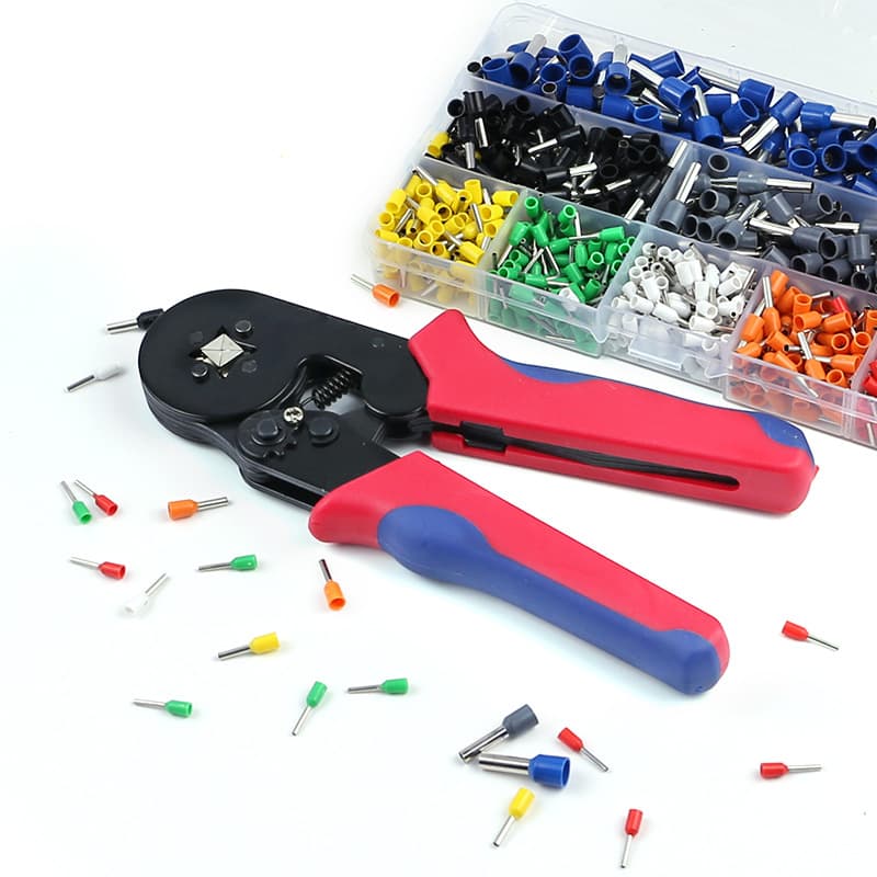 Cross-Border Exclusive Tubular Terminal VE1200pcs + HSC86-4A Tubular Wire Crimper Connector Pin Terminal
