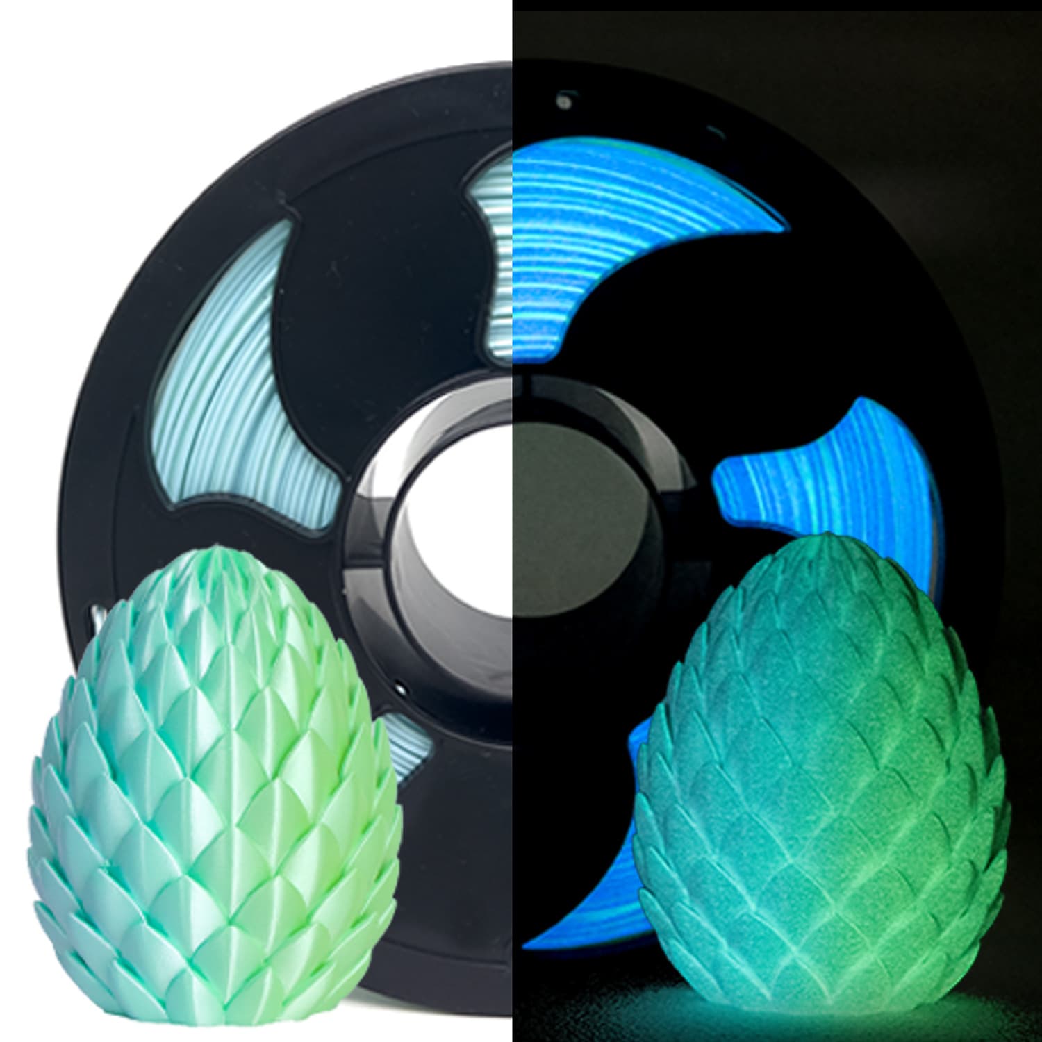 SUNSENKJ 3D printing filament PLA luminous filament 1KG High quality luminous two-color filament 1.75mm