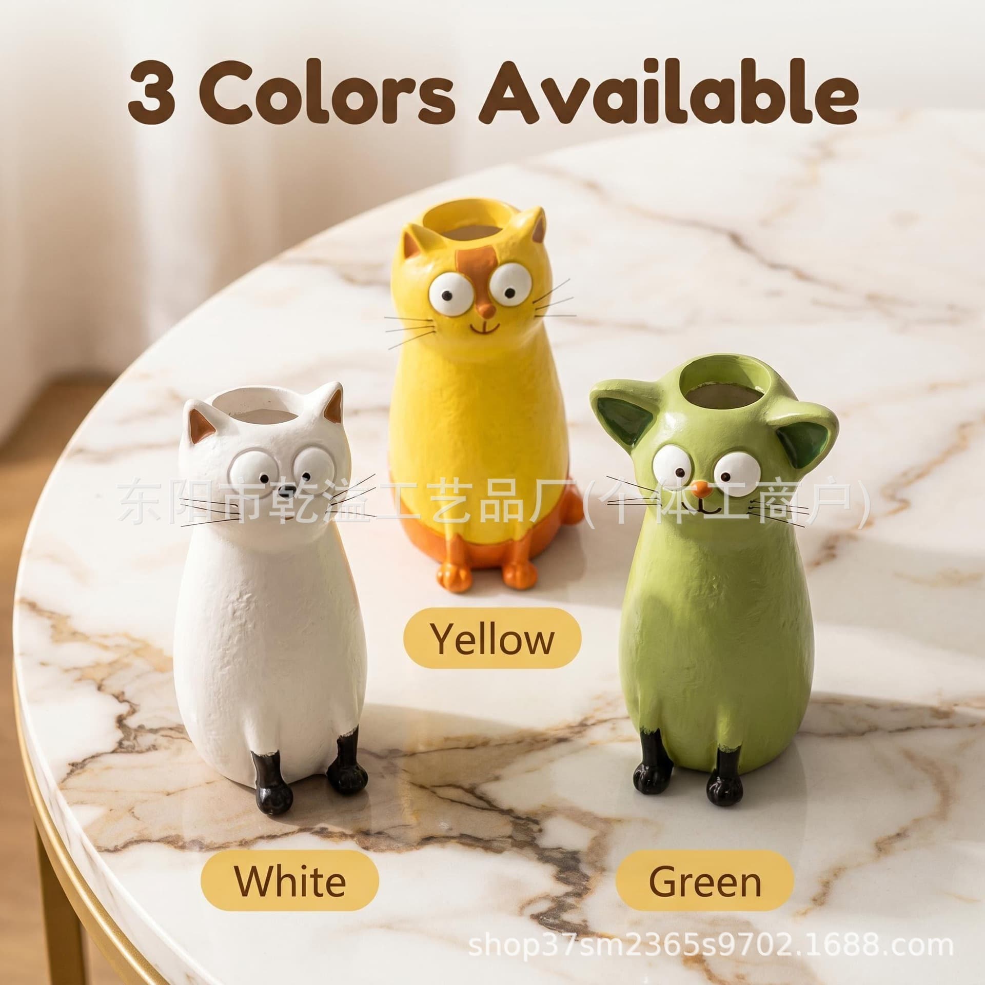New Cross-Border Product Quirky Cat Vase - Exquisite Quirky Cat Vase Home Desktop Resin Ornament