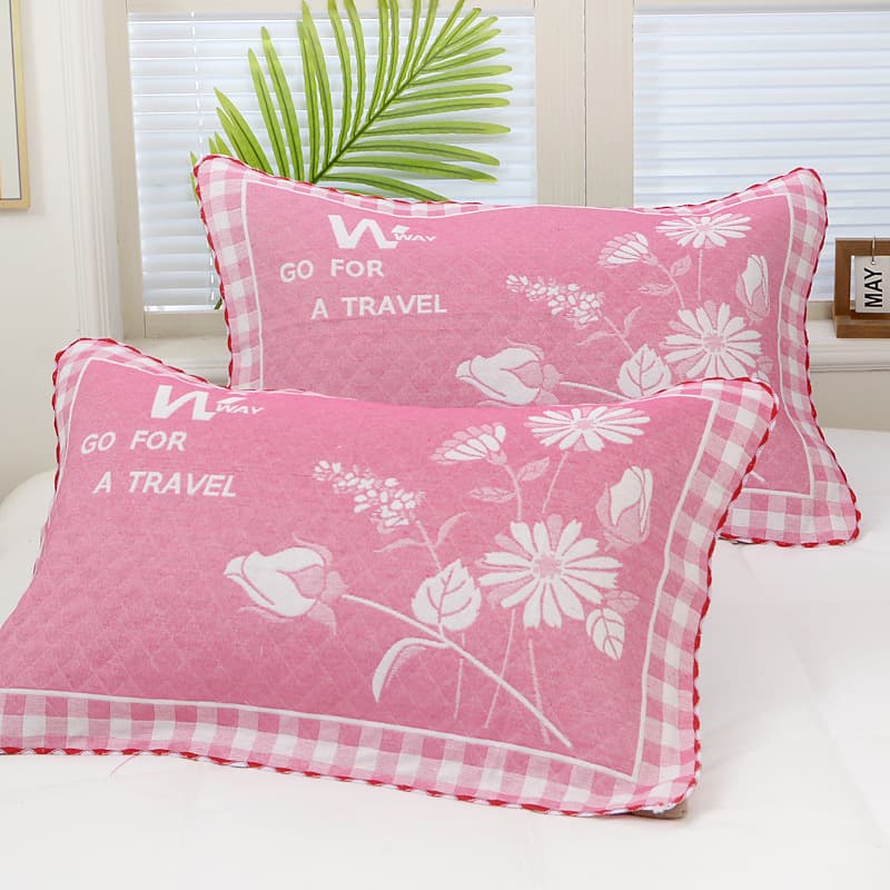 Premium Multi-Layer Gauze Pillow Cover, Sweat-Absorbing, Pair Pack, Traditional Pillow Towel, Non-Slip, Fade-Resistant Pillow Cover