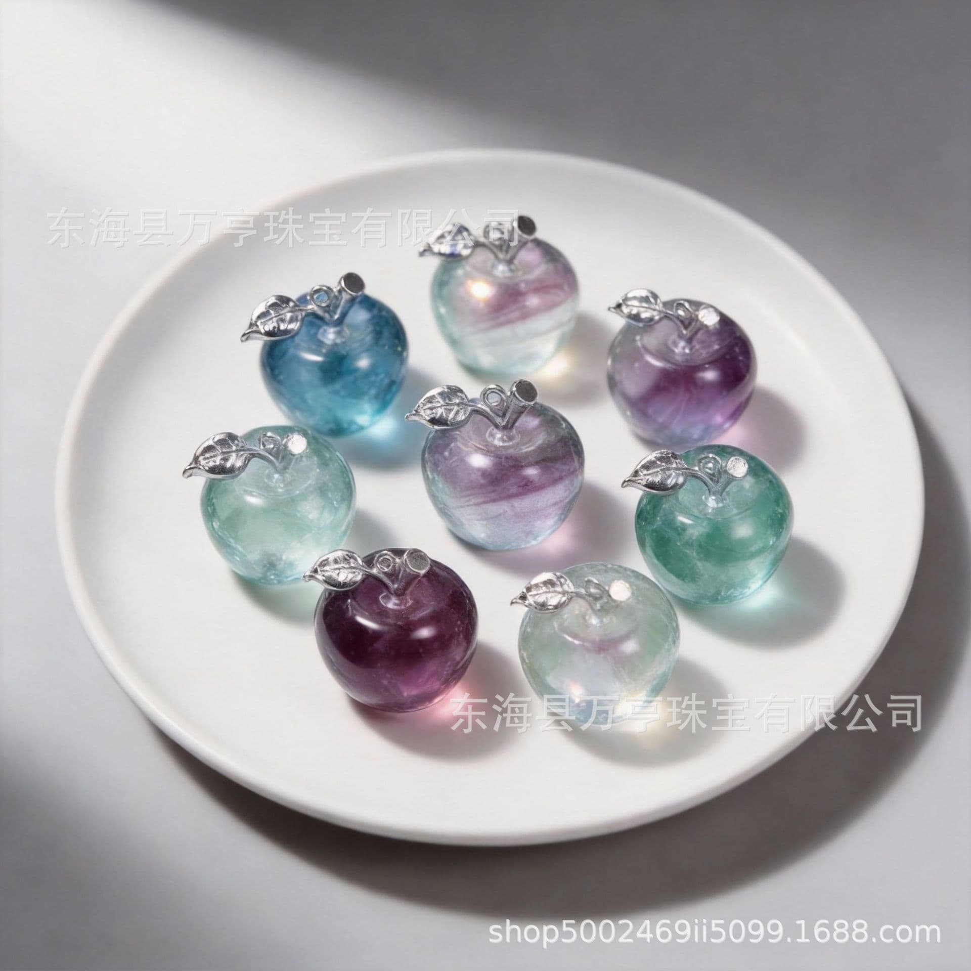 Fluorite Apple Crystal Raw Stone Christmas Eve Christmas Ornaments Pendant Pendant Mini Apple Penda Wholesale