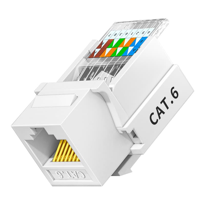 Cat5e/Cat6 Gigabit Network Information Tool-less Module, Unshielded Network Cable, RJ Socket Faceplate Connector