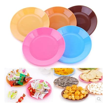 Manufacturer creative gift iridescent food-grade plastic small dish, snack flat-bottom plate, snack dish with printable LOGO